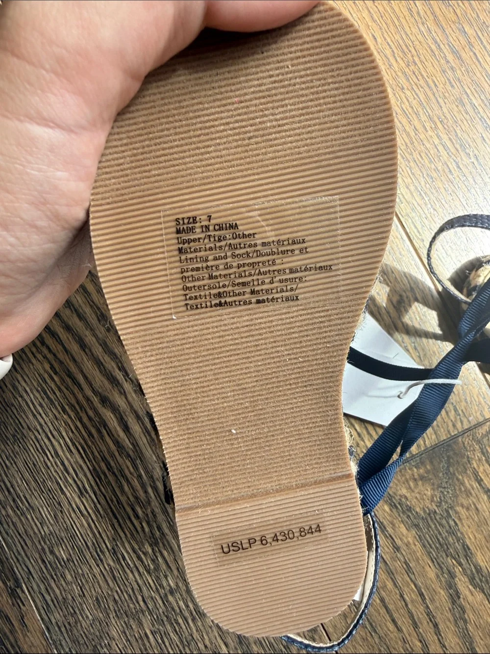 Janie and Jack Navy Braided Espadrille Tie Sandals